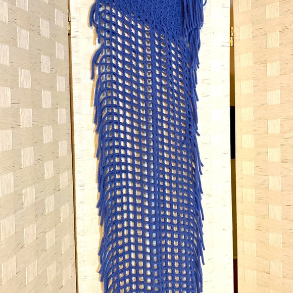 CERULEAN BLUE as MERYL says  BEAUTIFUL  SCARF PASHMINA WRAP SHAWL 65”x 1… - Picture 6 of 8
